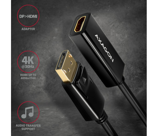 Axagon RVD-HI14N, DisplayPort - HDMI 1.4 adapter, 4K/30Hz - 1353448 - zdjęcie 4